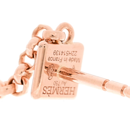 Hermes 18K Rose Gold Clou d'H Dangle Earrings 4 of 5