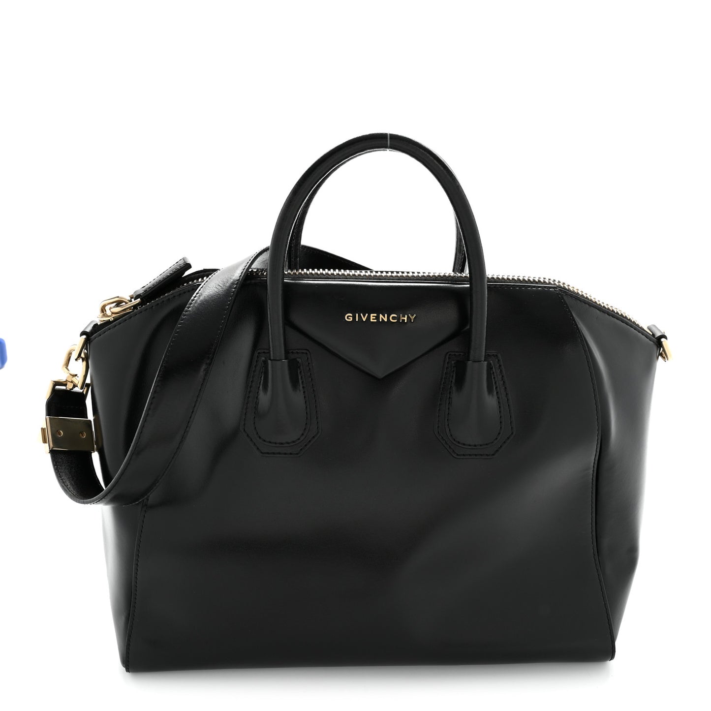 Shiny Lord Calfskin Medium Antigona Black