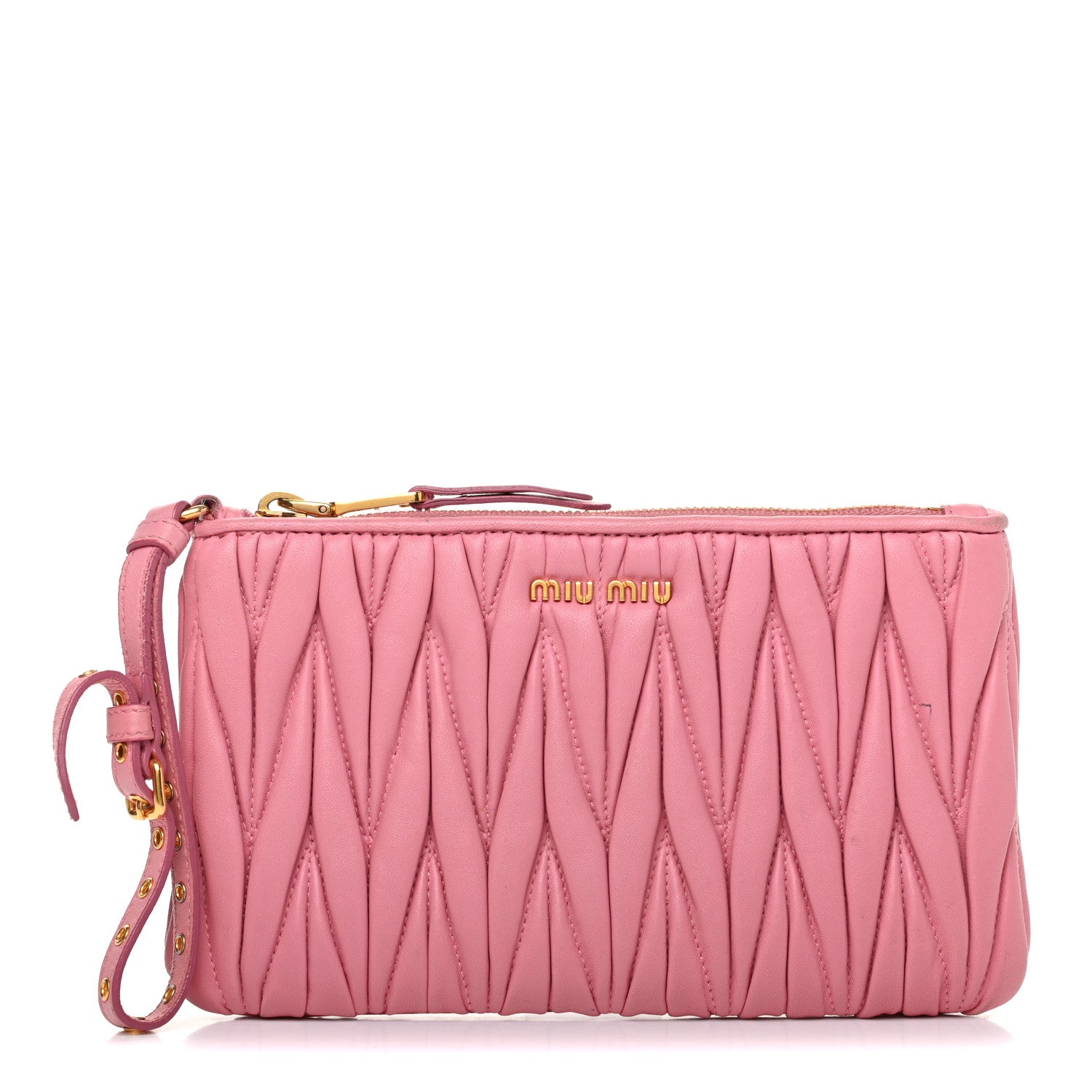Miu Miu Nappa Matelasse Clutch Rosa 1 of 10