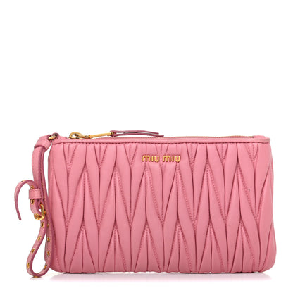 Miu Miu Nappa Matelasse Clutch Rosa 1 of 10