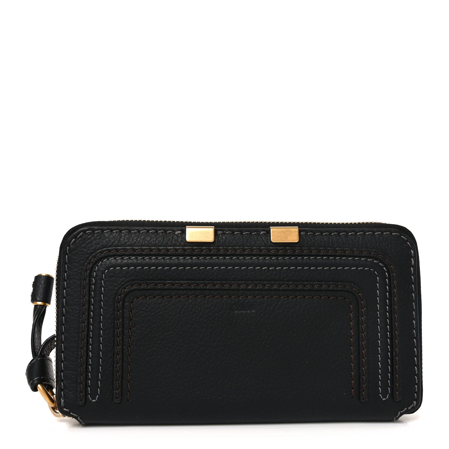 Chloe Grained Calfskin Marcie Long Zip Around Wallet Black 1 of 6