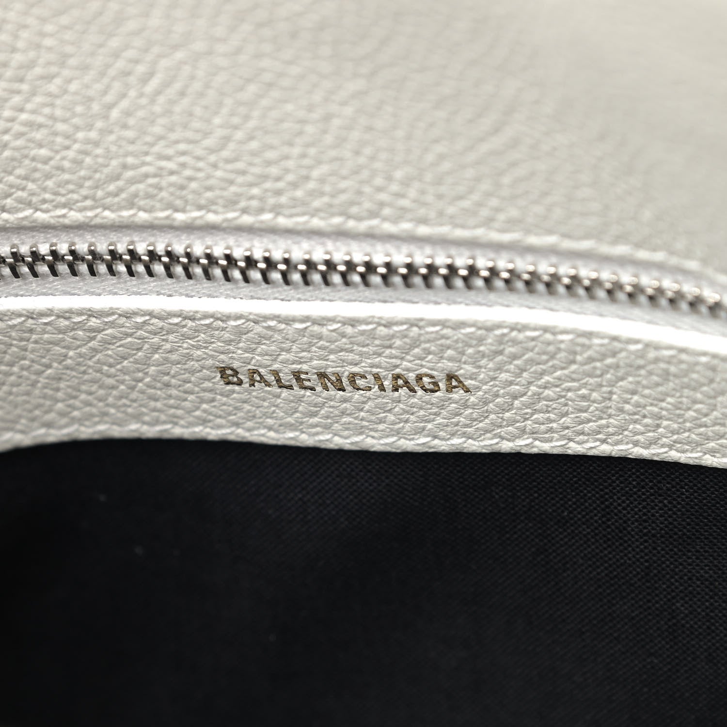 Balenciaga Grained Calfskin Logo S Ville Top Handle Bag White Black 8 of 10