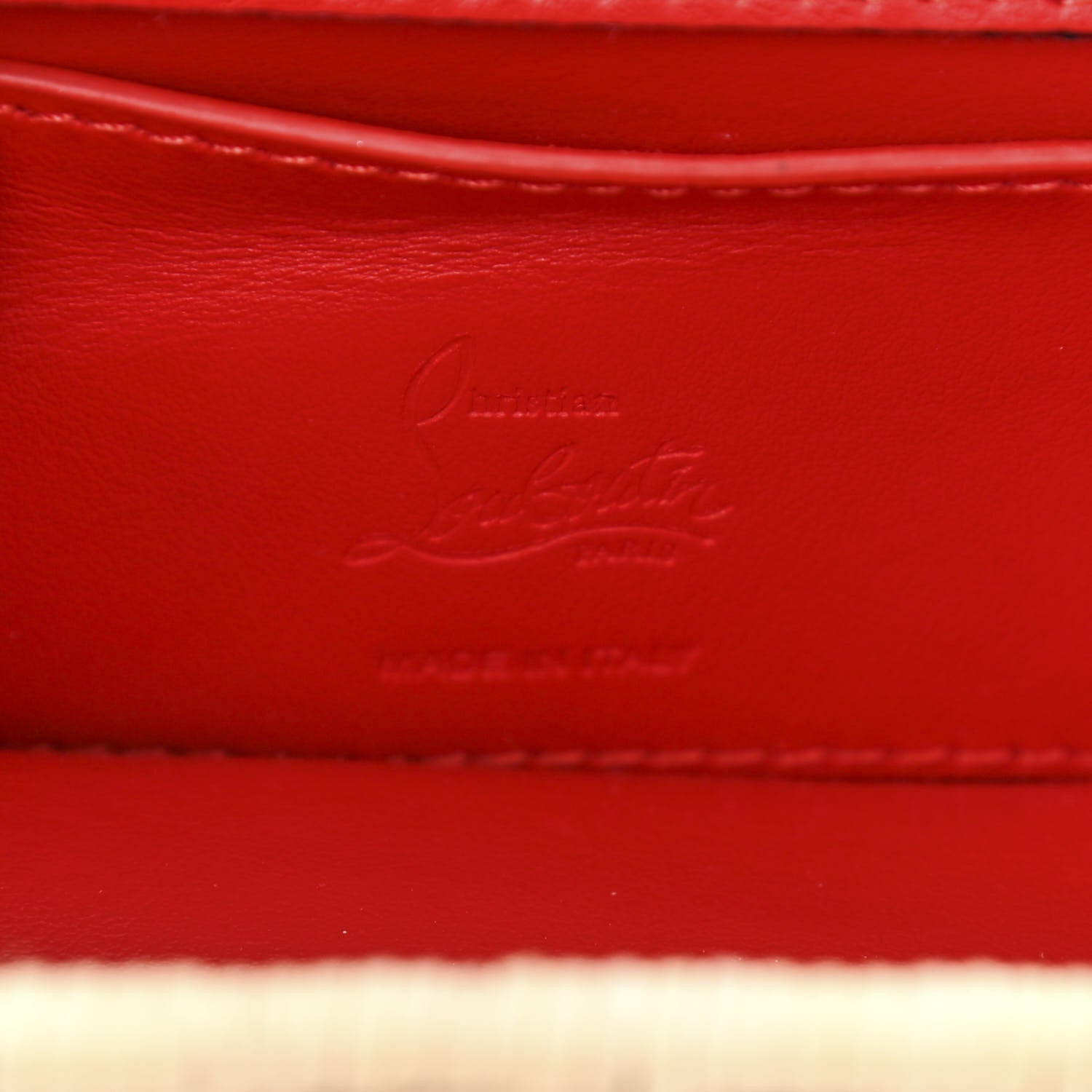 Christian Louboutin Rattan Woven Calfskin Elisa Nano Top Handle Bag Red 6 of 9