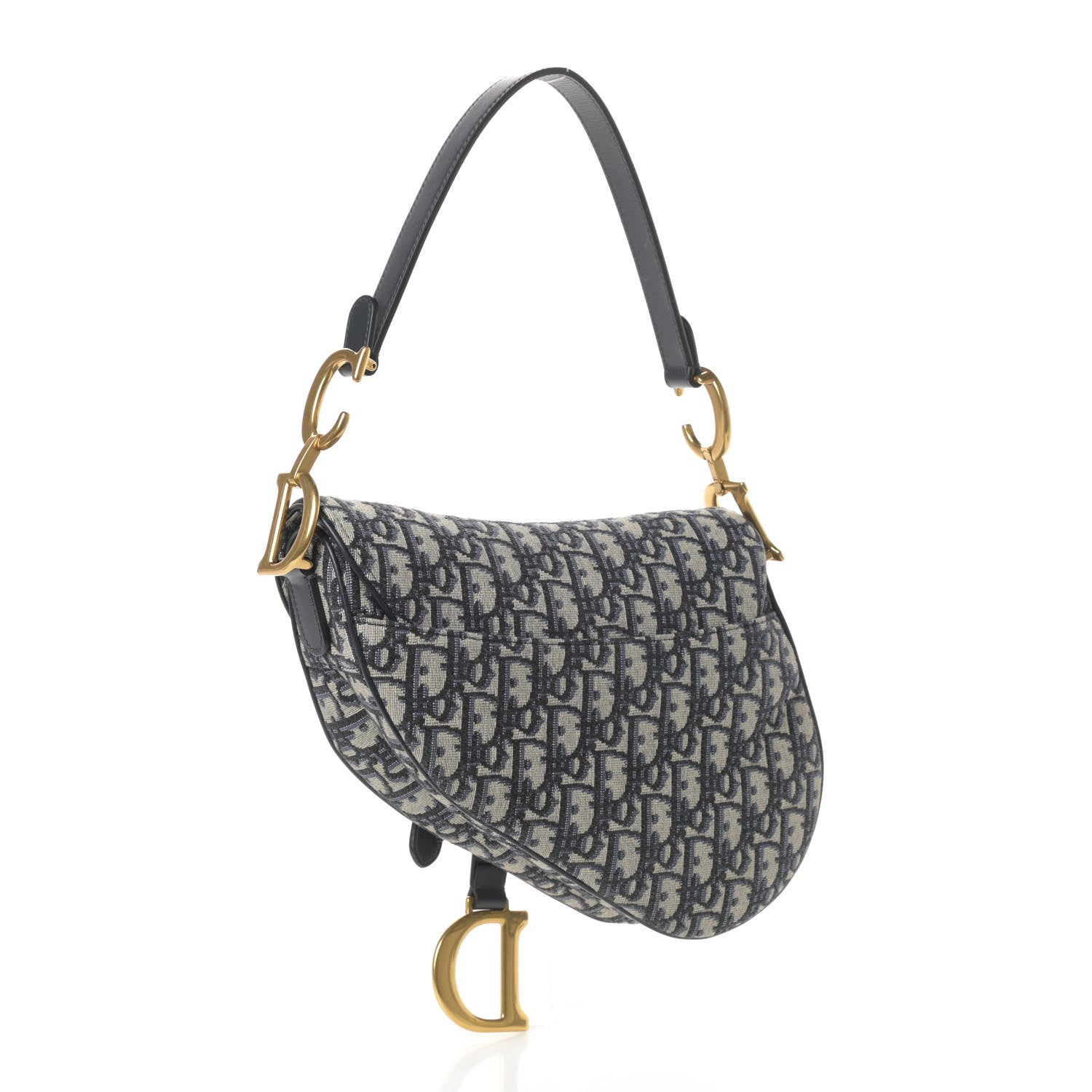 Christian Dior Oblique Saddle Bag Blue 3 of 8