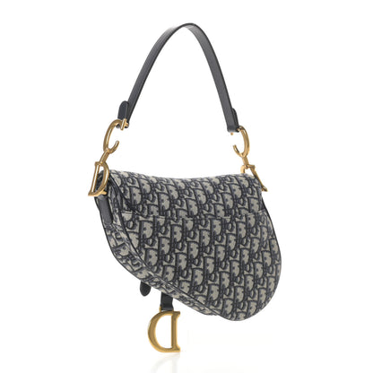 Christian Dior Oblique Saddle Bag Blue 3 of 8