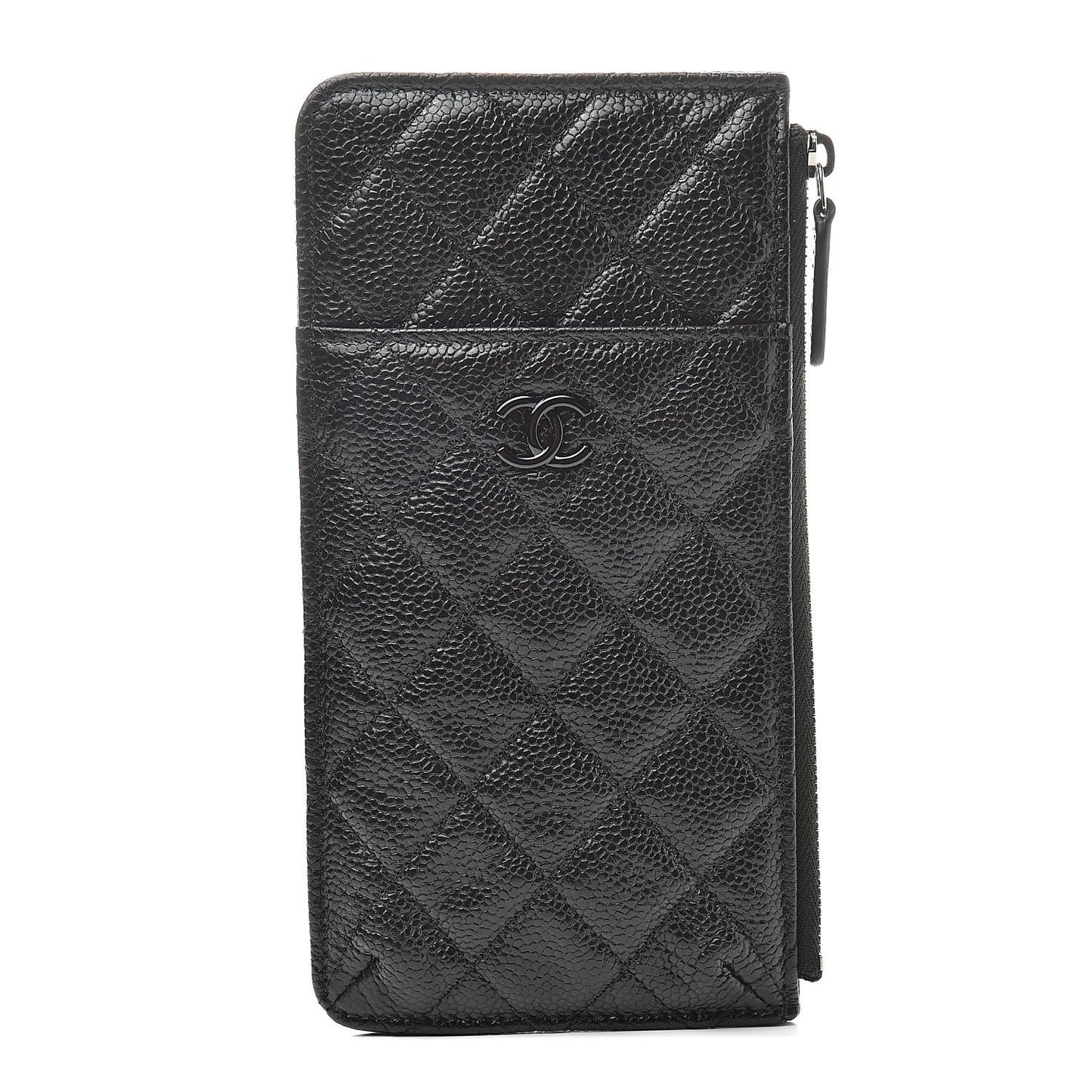 Caviar Quilted Classic Flat Wallet Pouch So Black