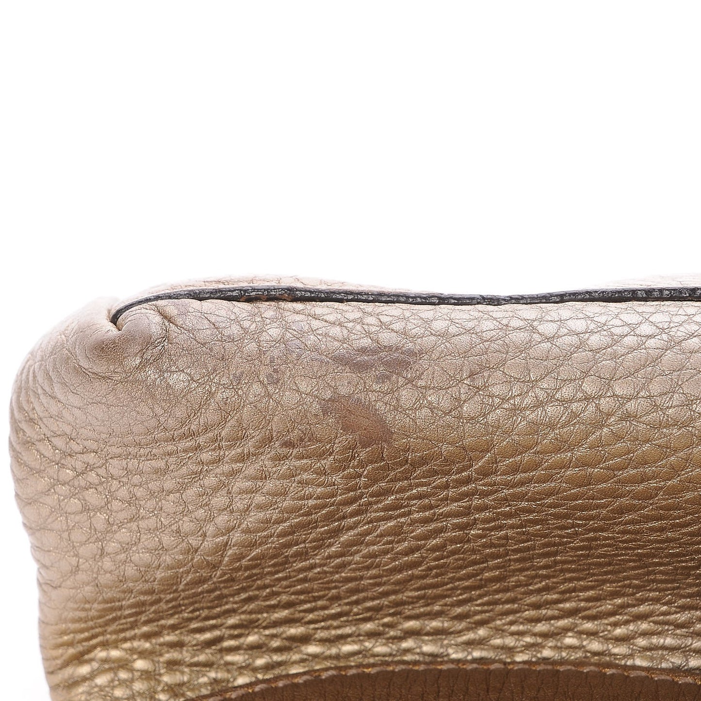 Metallic Pebbled Calfskin Medium Soho Chain Shoulder Bag Gold Ombre