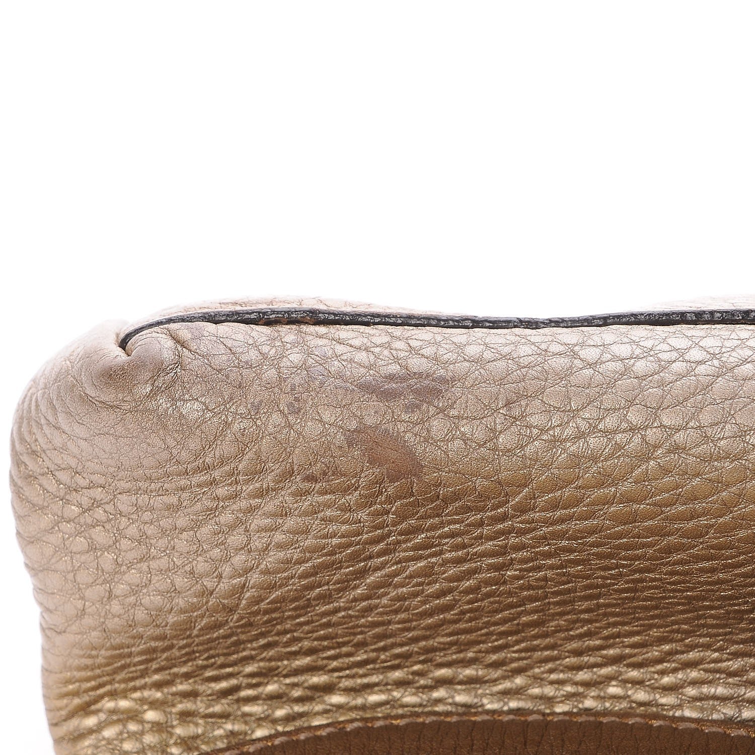 Gucci Metallic Pebbled Calfskin Medium Soho Chain Shoulder Bag Gold Ombre 8 of 10