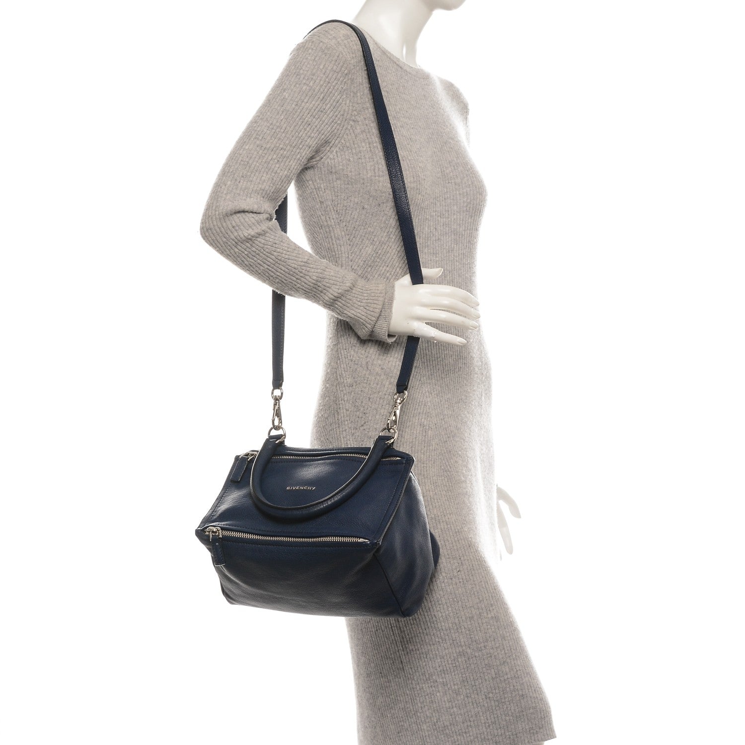 Givenchy Sugar Goatskin Small Pandora Deep Blue 2 of 13
