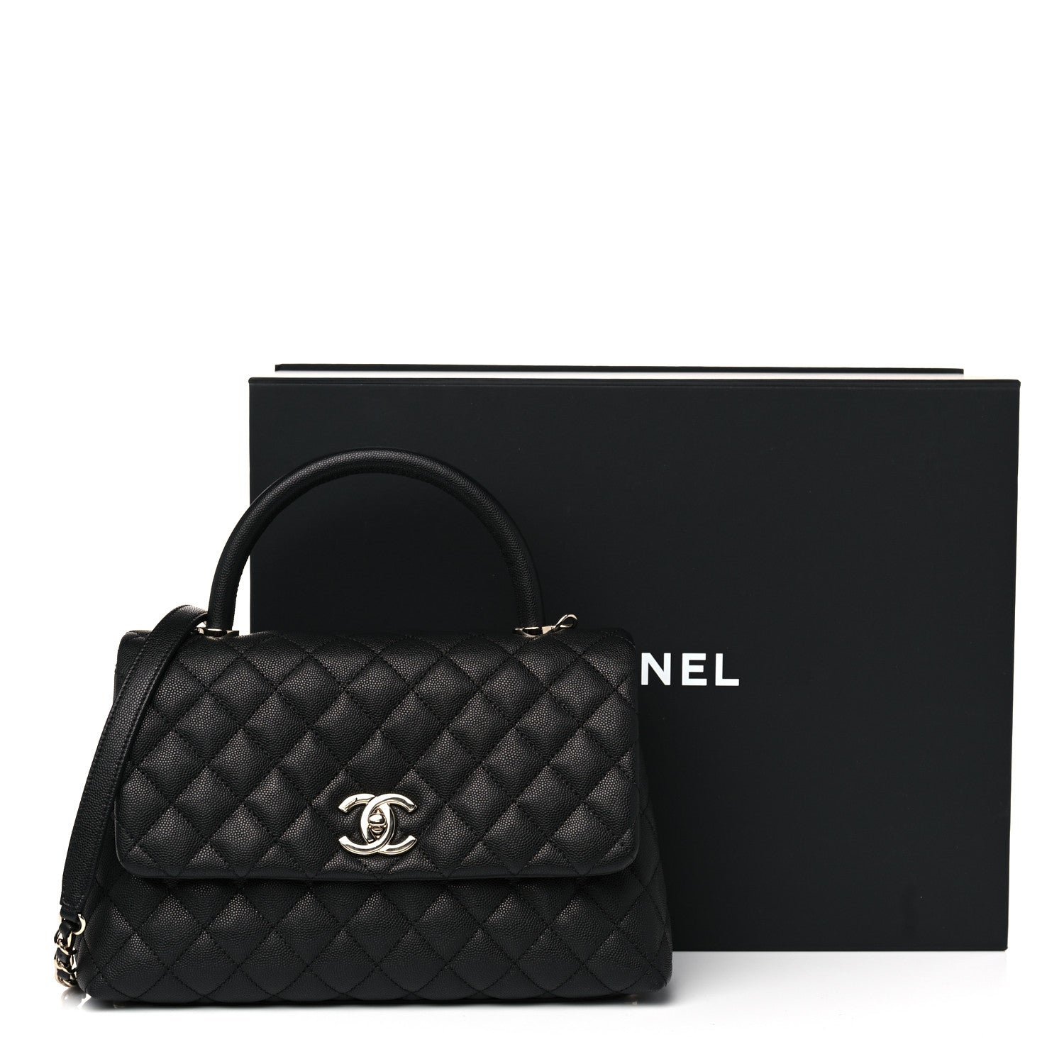 Chanel Caviar Quilted Small Coco Handle Flap Black 10 of 10