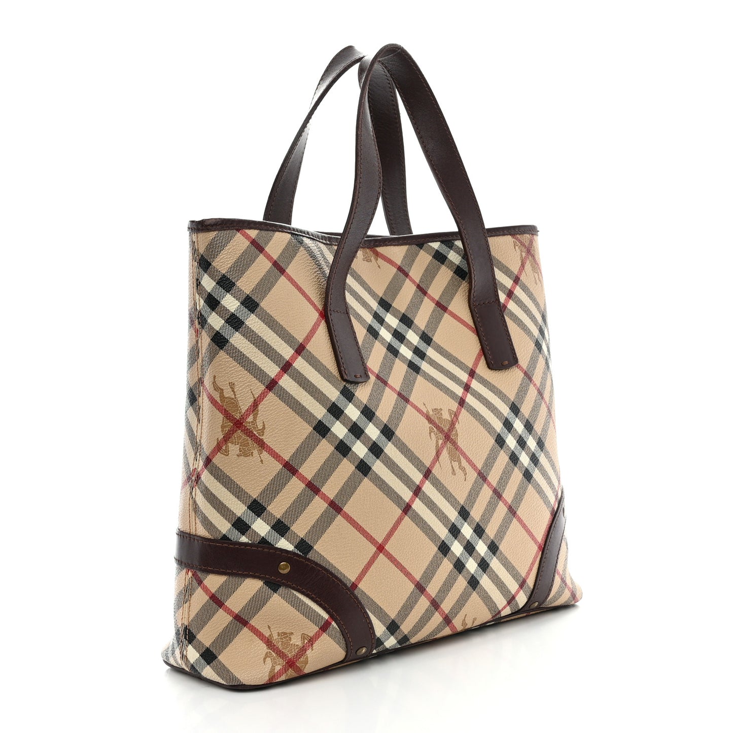 Haymarket Check Studded Tote Chocolate