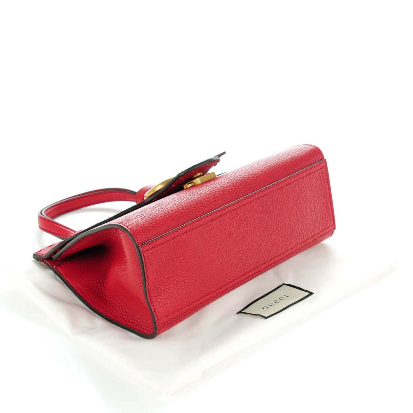 Calfskin Mini GG Marmont Top Handle Bag Vulcanic Red