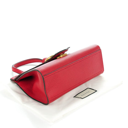 Gucci Calfskin Mini GG Marmont Top Handle Bag Vulcanic Red 4 of 7