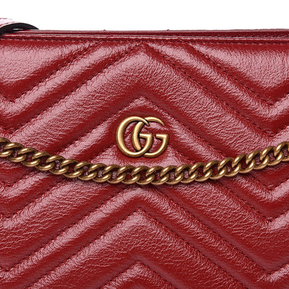 Gucci Azalea Calfskin Matelasse Heart Medium GG Marmont Slim Shoulder Bag Romantic Cerise 8 of 10