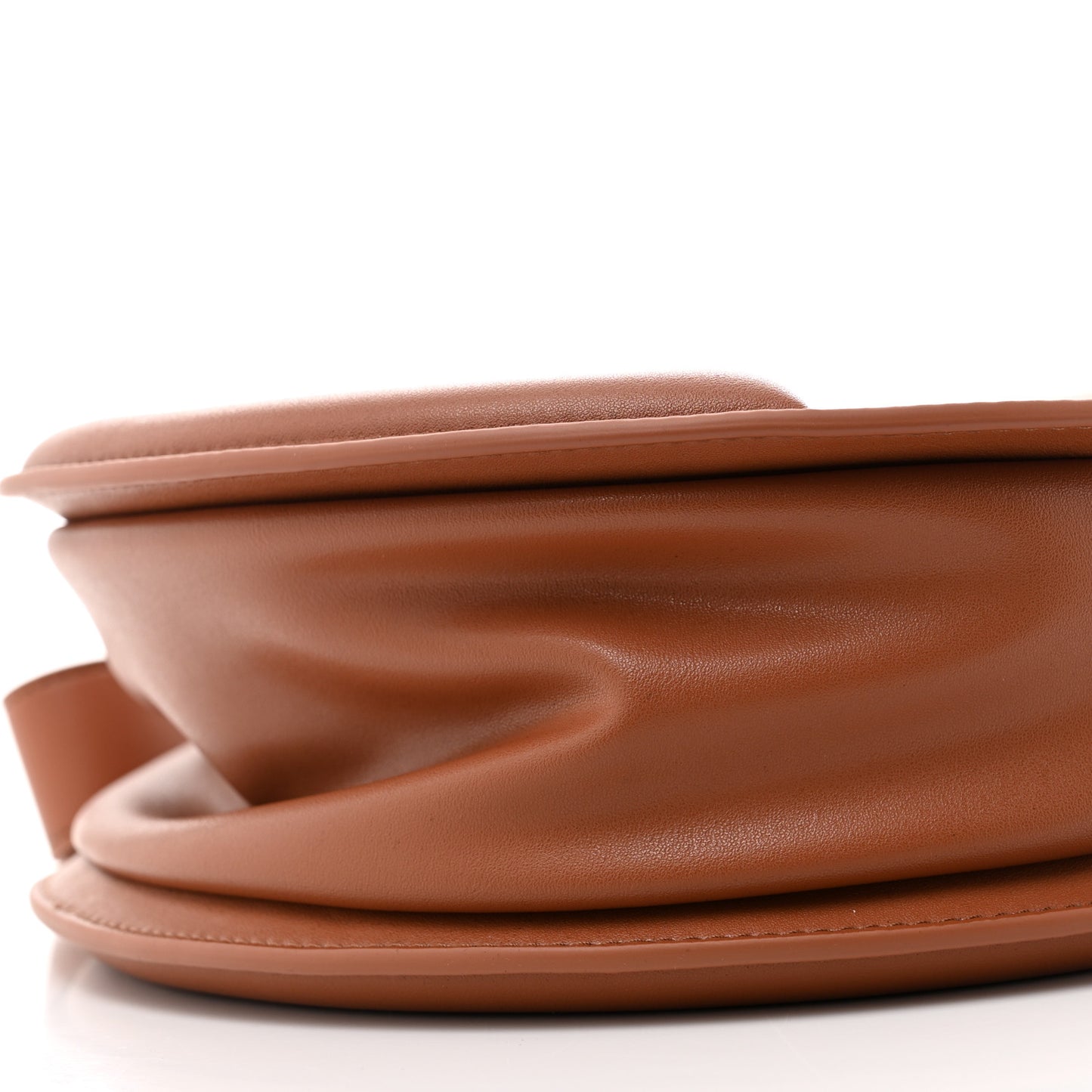 Vegan Leather Round Circle Bag Tan