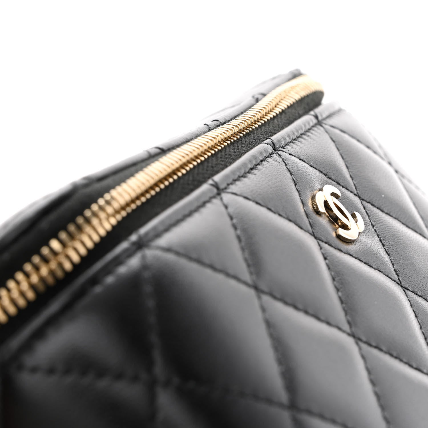 Chanel Lambskin Quilted Small Vanity Case With Chain Black 13 of 14