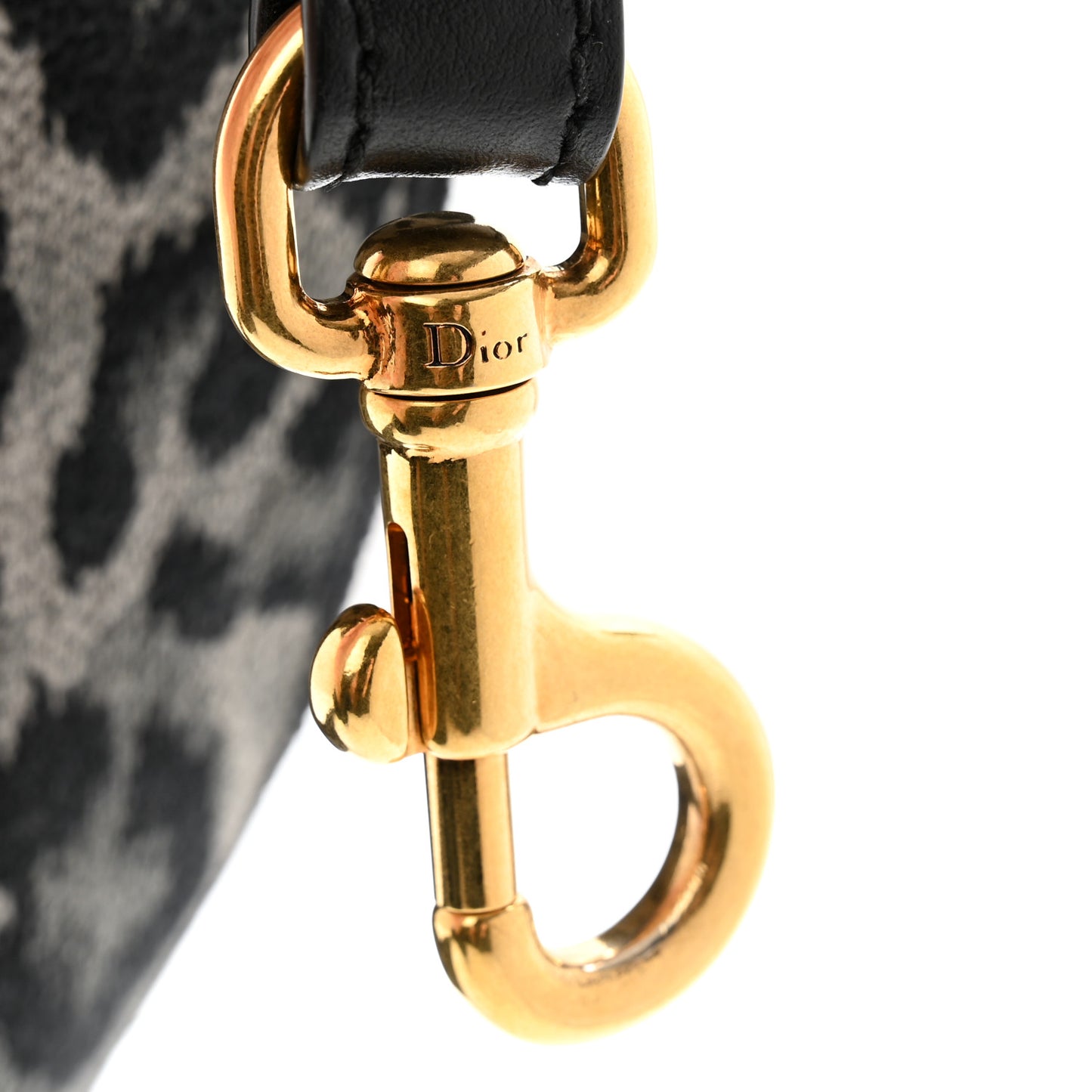 Canvas Mizza Embroidered Leopard Shoulder Strap Grey