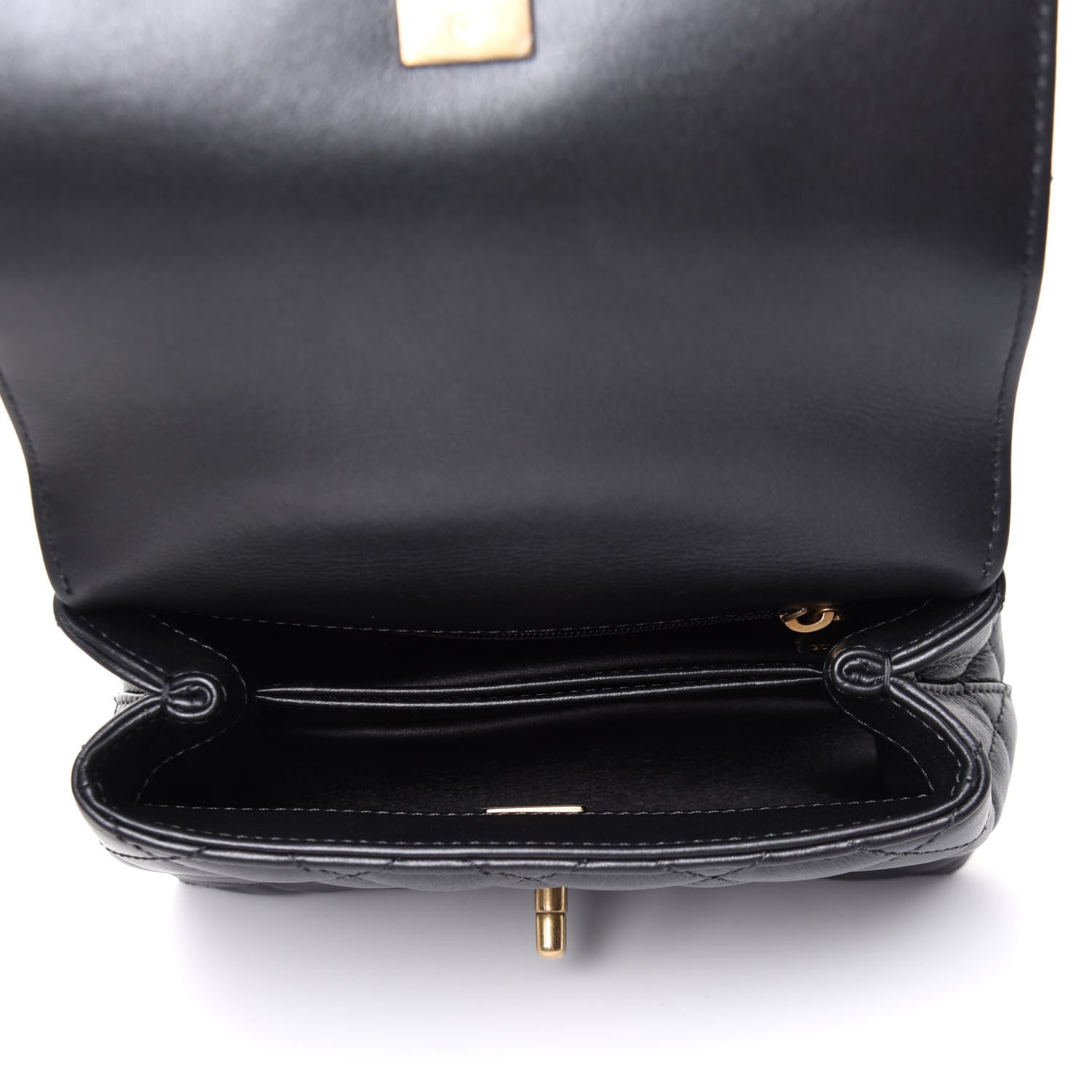 Chanel Calfskin Strass Quilted Extra Mini Coco Handle Flap Dark Grey 5 of 12