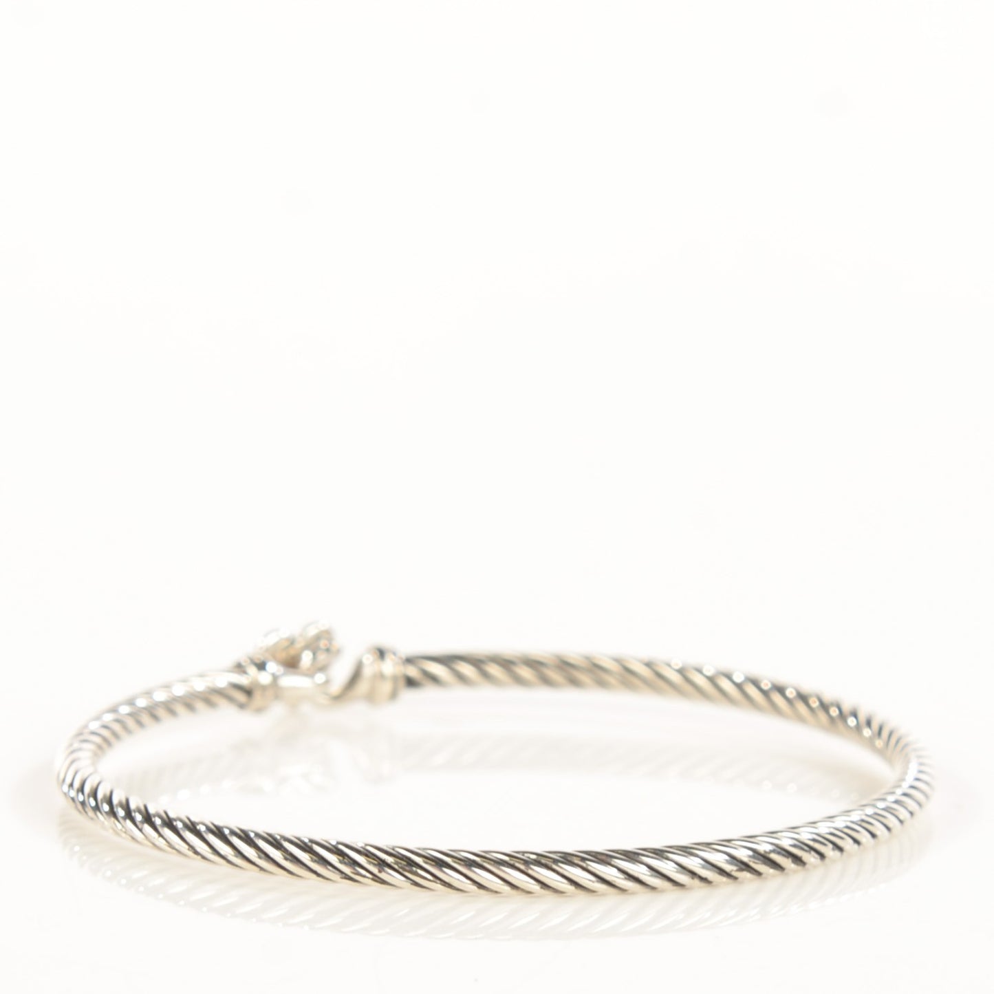 Sterling Silver Diamond Cable Collectibles Heart Bracelet