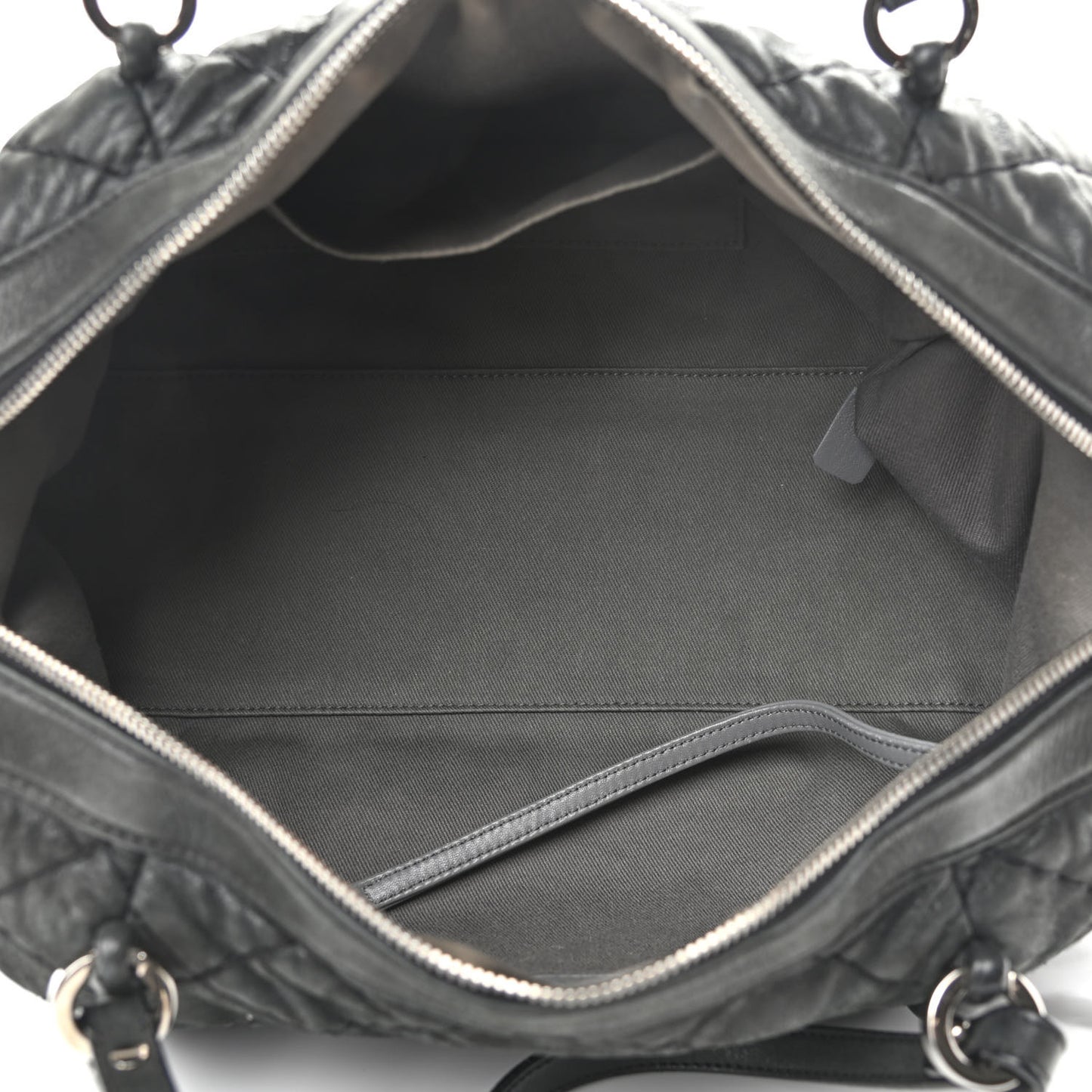 Calfskin Quilted Relax CC Bowler Bag Black