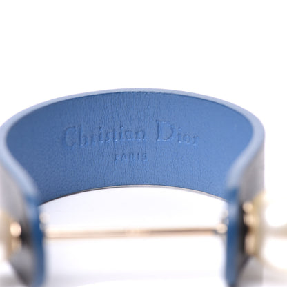 Christian Dior Calfskin Pearl Bracelet S Black Blue 3 of 5