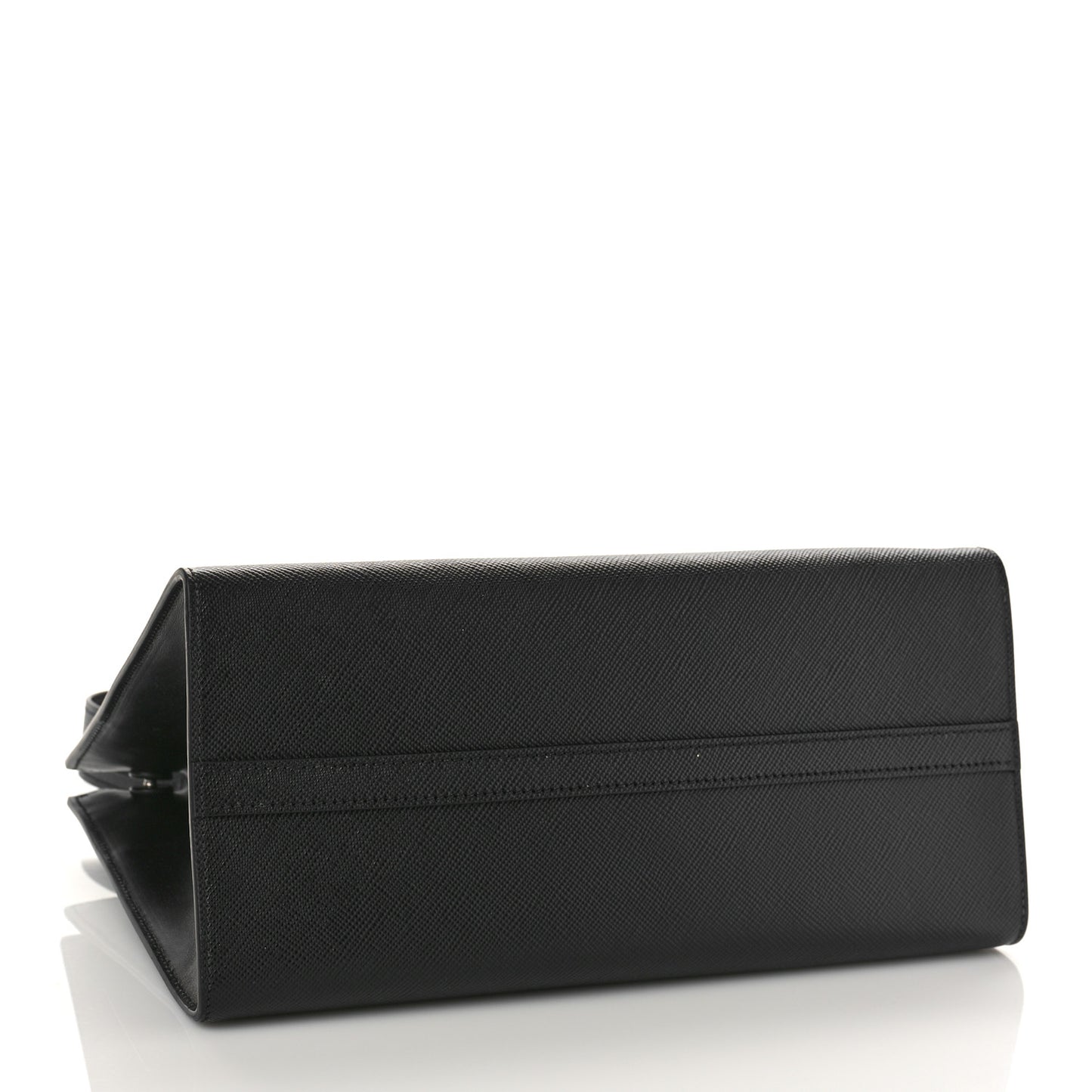 Saffiano Cuir Calfskin Medium Monochrome Top Handle Tote Black