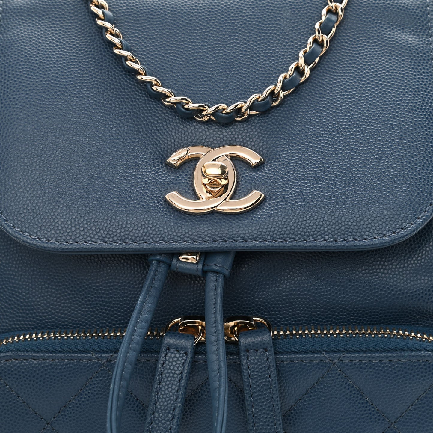 Caviar Quilted Business Affinity Backpack Blue