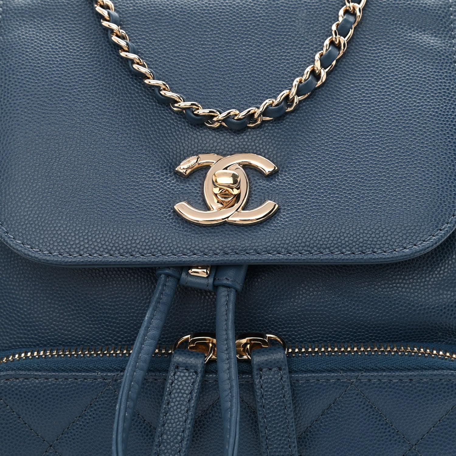 Chanel Caviar Quilted Business Affinity Backpack Blue 8 of 10