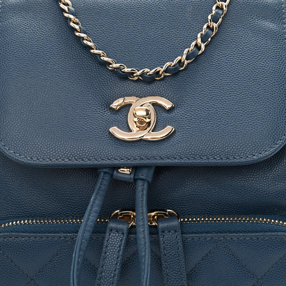 Chanel Caviar Quilted Business Affinity Backpack Blue 8 of 10
