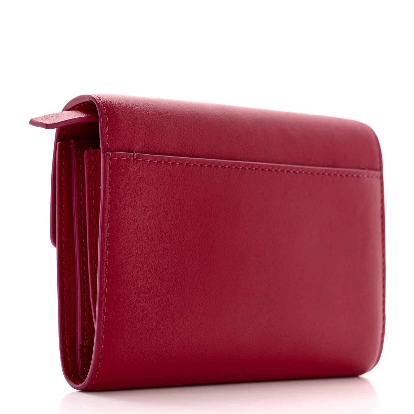 Calfskin Madam Tri-Fold Wallet Framboise