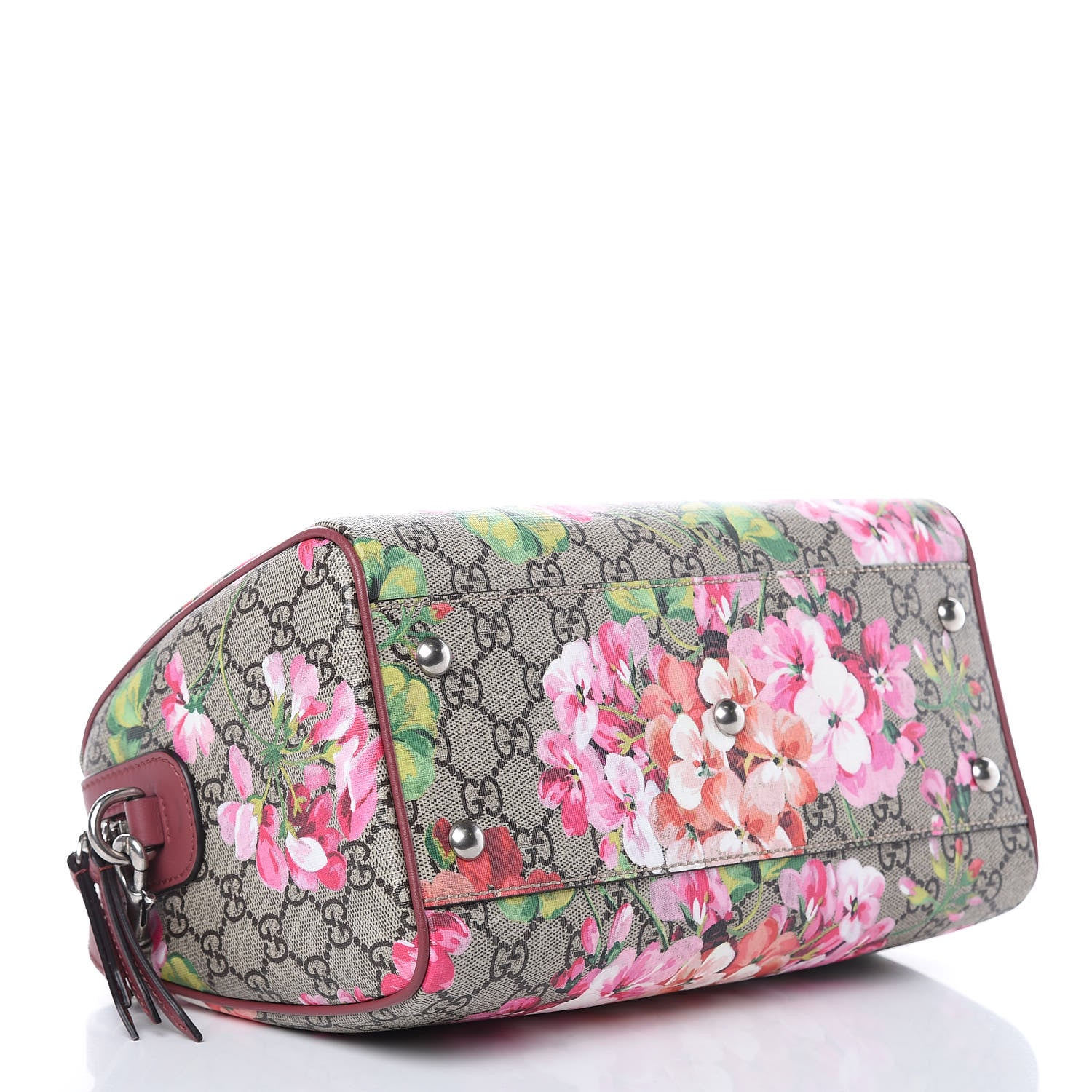 Gucci GG Supreme Monogram Blooms Small Boston Beige Multicolor Dry Rose 4 of 9
