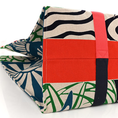Hermes Cotton Canvas Jaguar Quetzal Beach Bag 8 of 9