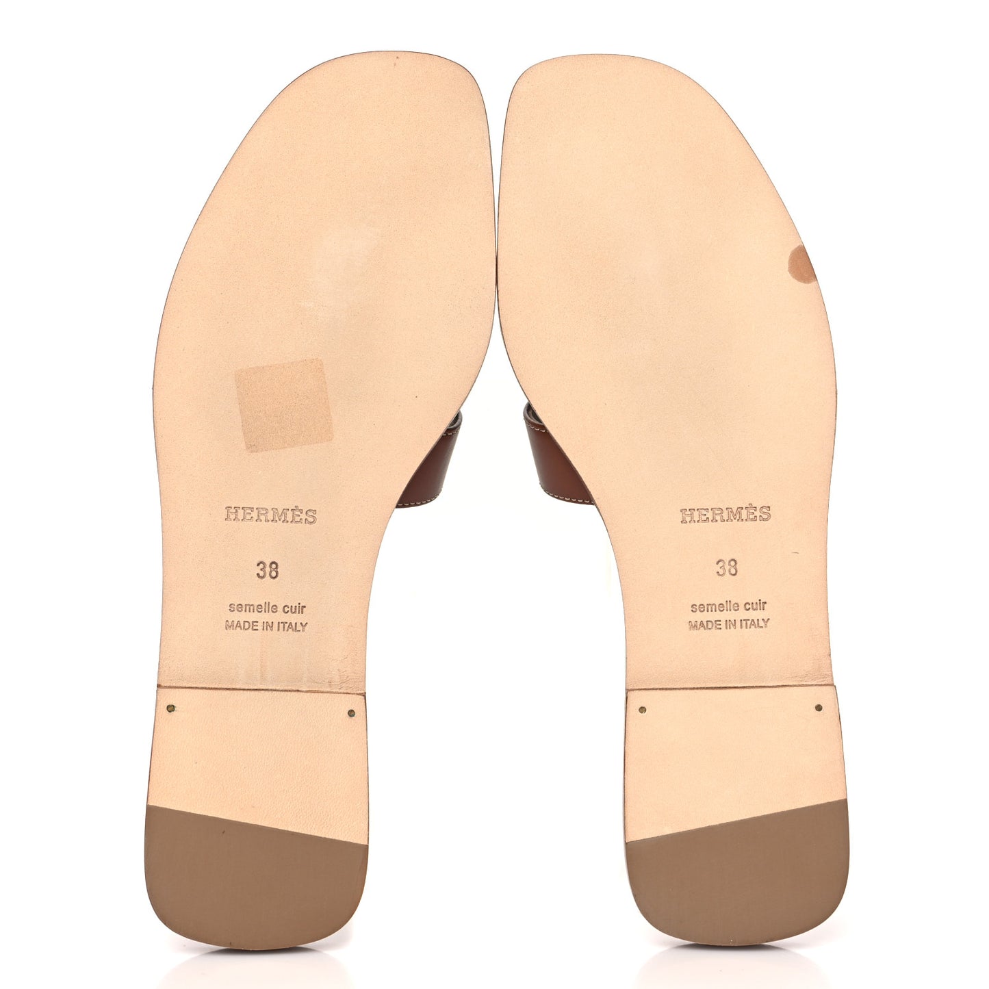 Box Calfskin Oran Sandals 38 Gold