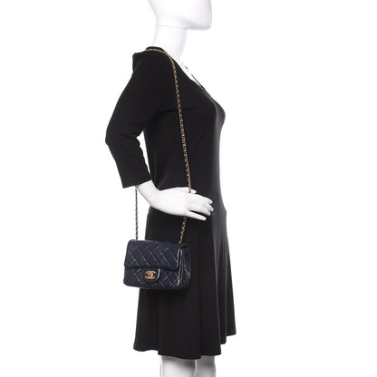 Chanel Lambskin Quilted Mini Pearl Crush Flap Navy Blue 2 of 11