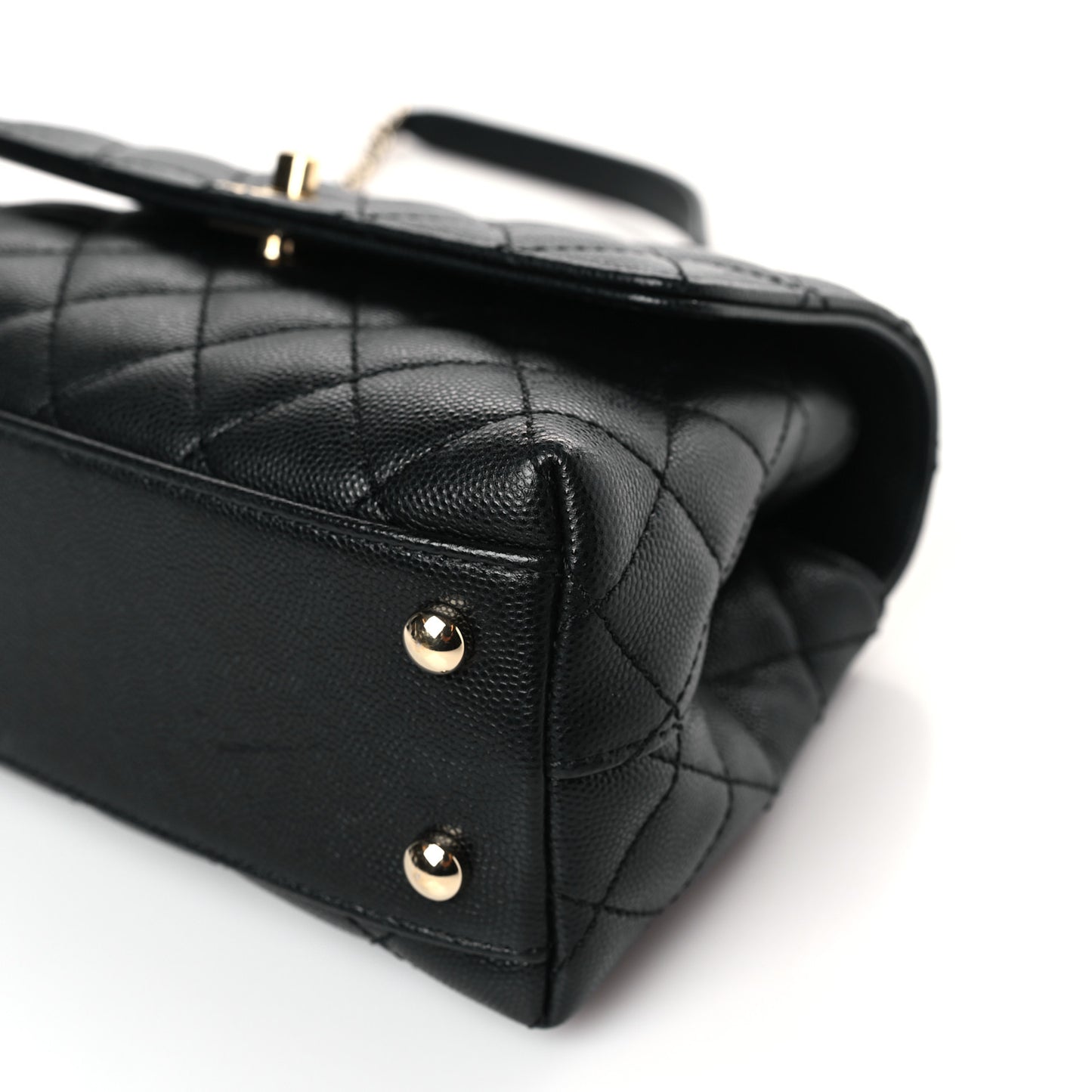 Caviar Quilted Mini Coco Handle Flap Black