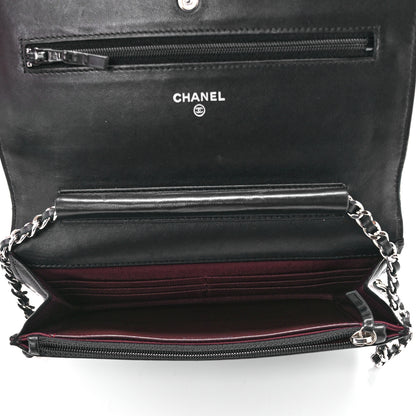 Chanel Lambskin Quilted Wallet On Chain WOC Black 5 of 12