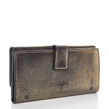 Alexander McQueen Metallic Calfskin Skull Continental Wallet Antique Gold 3 of 16