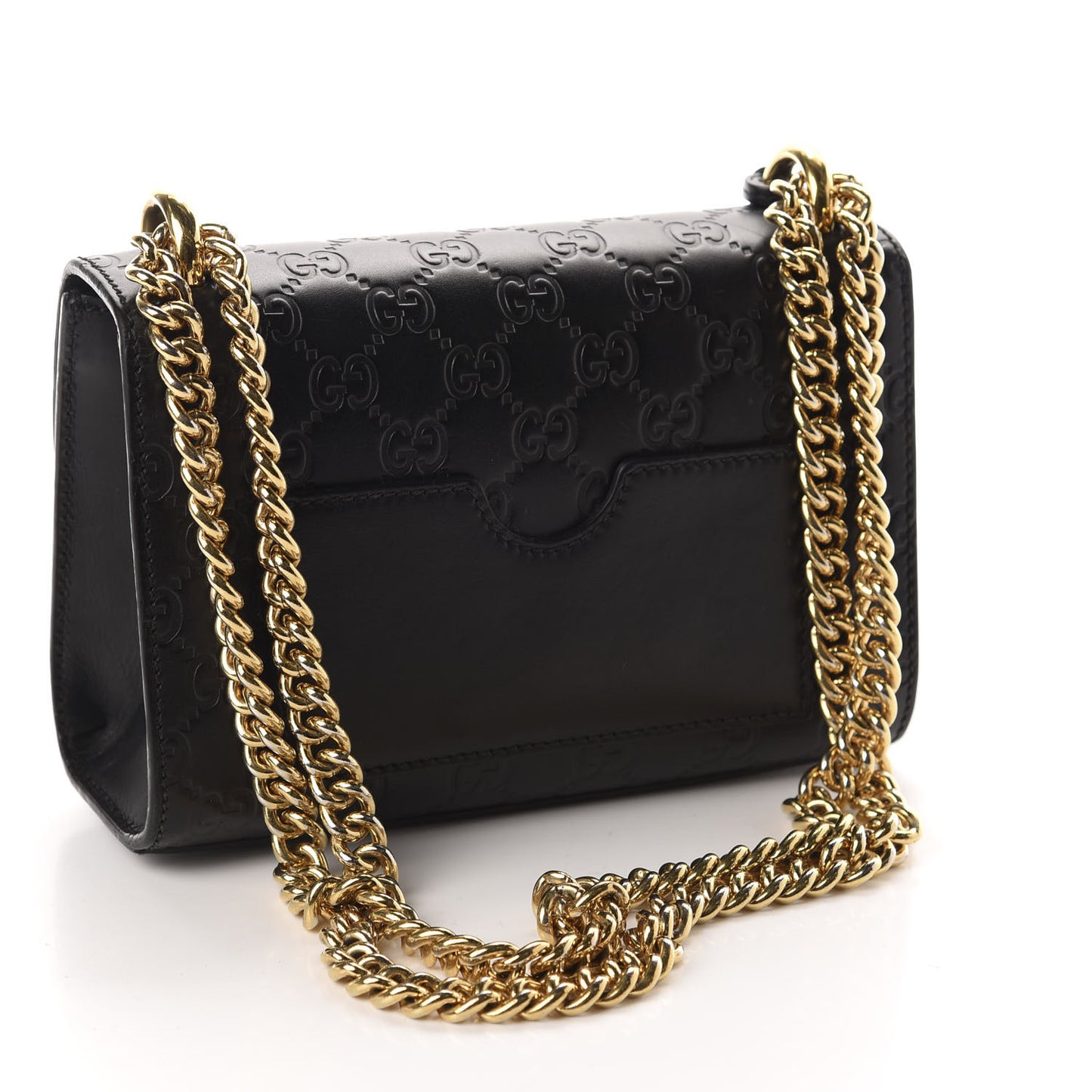 Guccissima Small Padlock Shoulder Bag Black