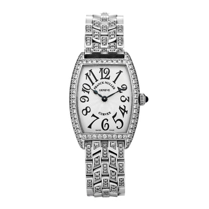 Franck Muller 18K White Gold Diamond 25mm Cintree Curvex Quartz Watch 1752QZD 1 of 5