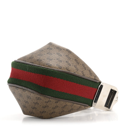 Gucci GG Supreme Monogram Textured Calfskin Web Mini Attache Hobo Beige Ebony New Acero 10 of 12