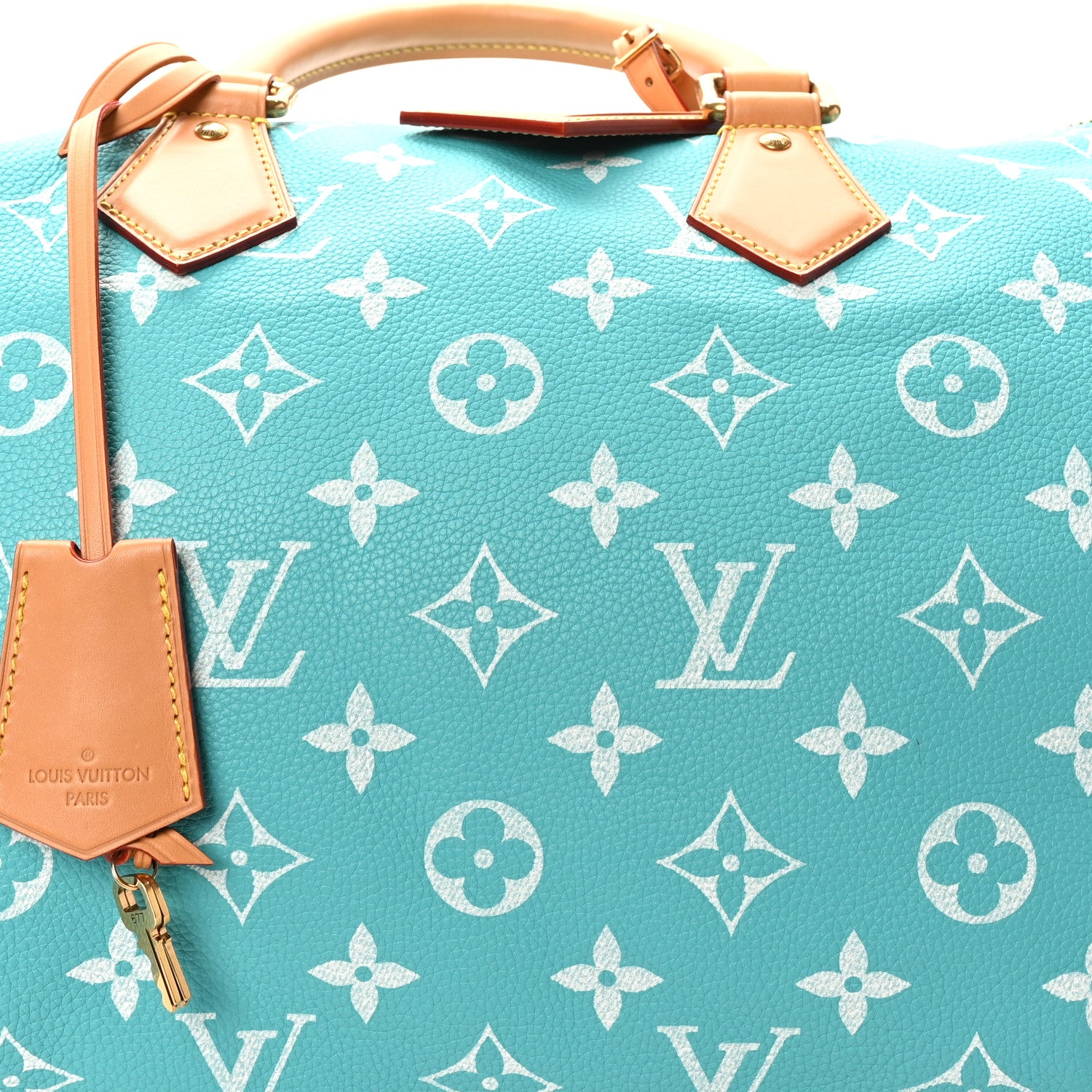Louis Vuitton Calfskin Monogram Speedy P9 Bandouliere 40 Turquoise 8 of 10