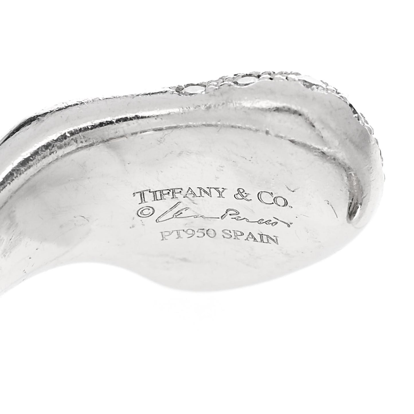 Platinum Diamond Elsa Peretti Full Heart Ring 55 7.25
