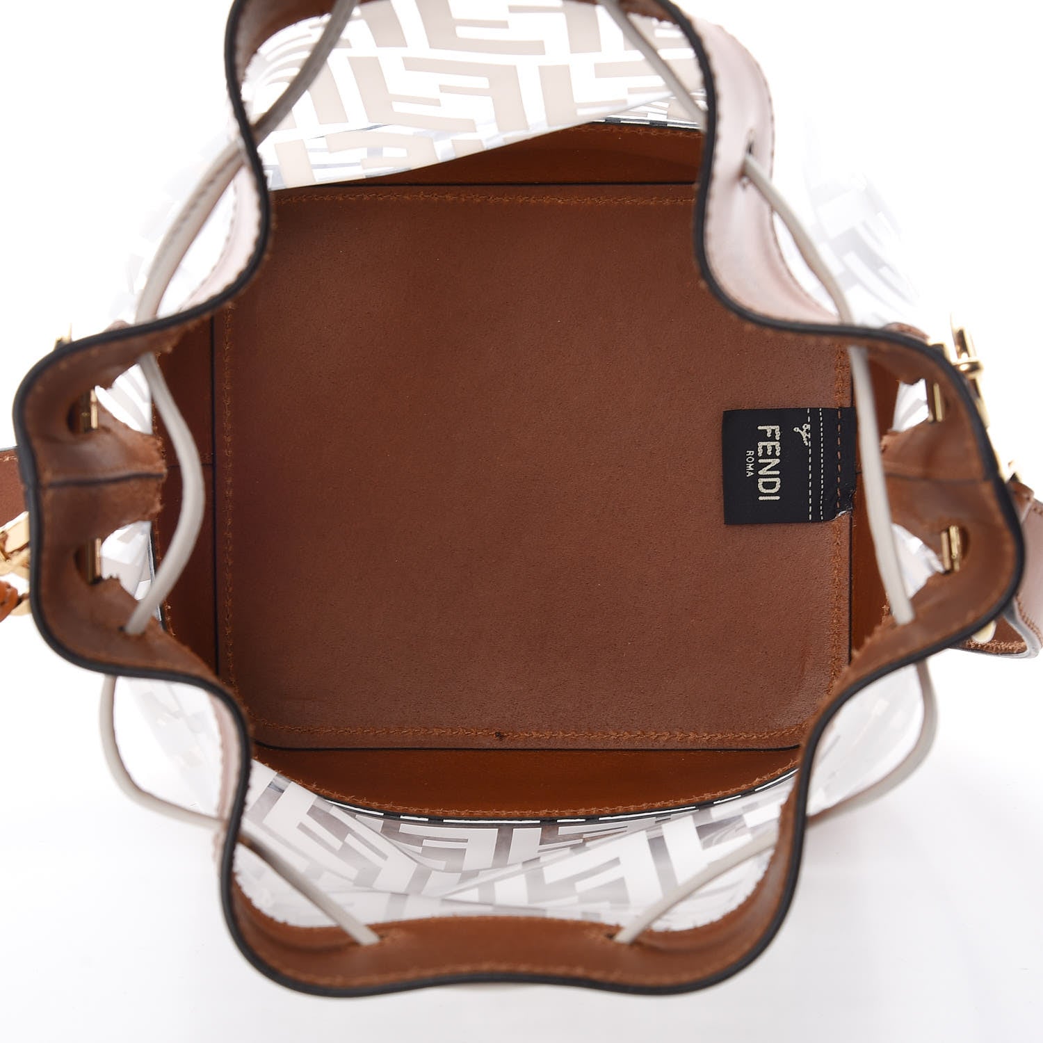 Fendi TPU FF Vitello Aura F is Fendi Grande Mon Tresor Bucket Bag White Cuoio 5 of 12