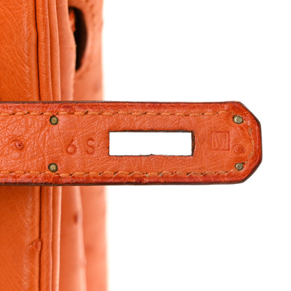 Hermes Ostrich Birkin 30 Orange 7 of 10