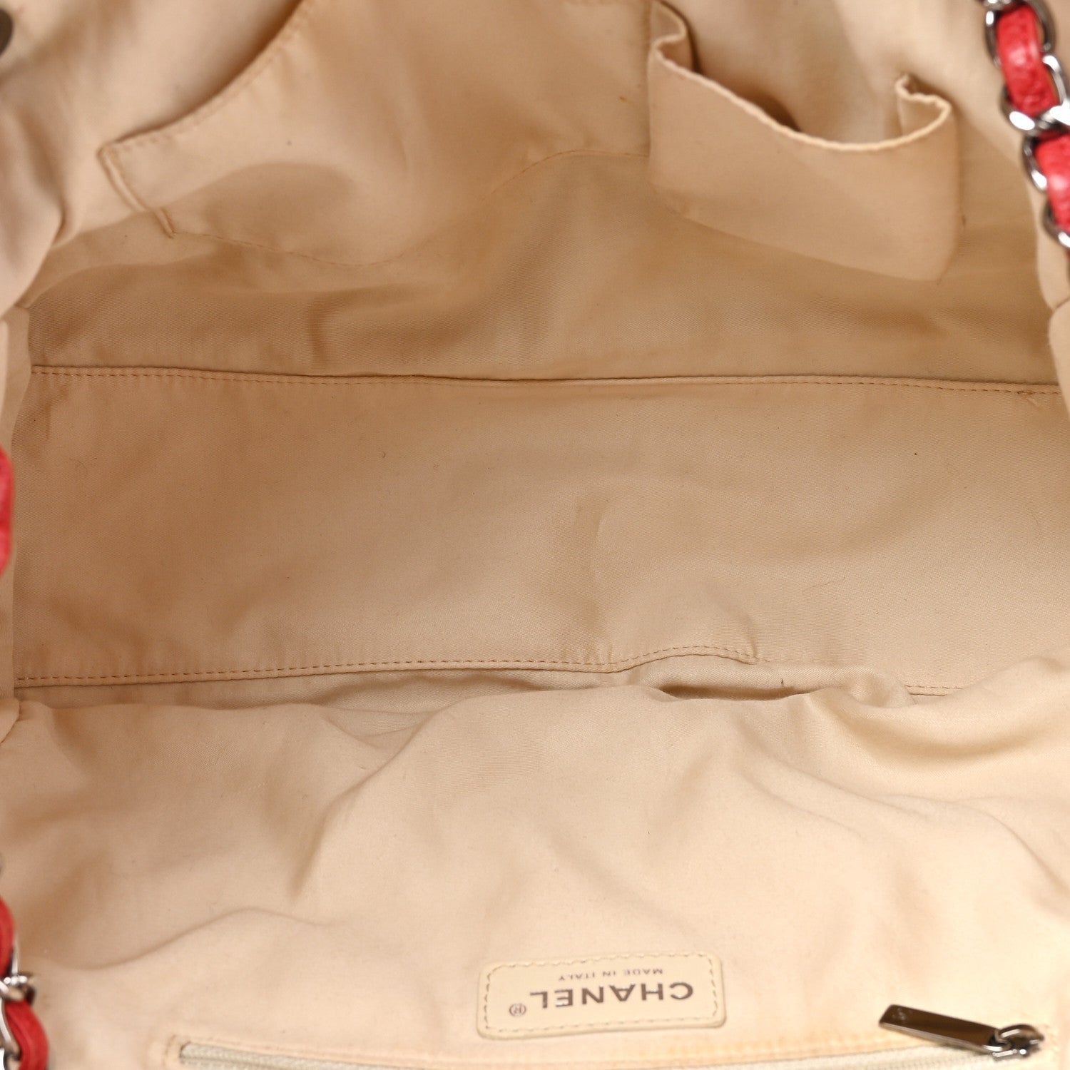 Chanel Caviar Quilted Large Cells Shopping Tote Red 5 of 17