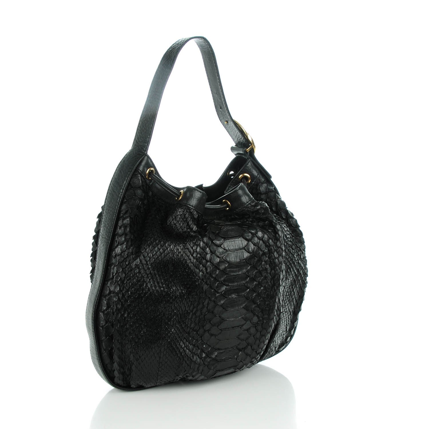 Gucci Python Medium Interlocking Icon Shoulder Bag Black 3 of 7