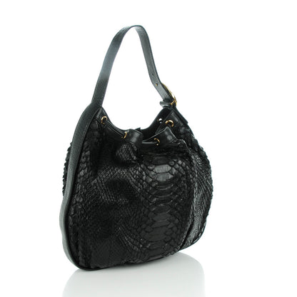 Gucci Python Medium Interlocking Icon Shoulder Bag Black 3 of 7