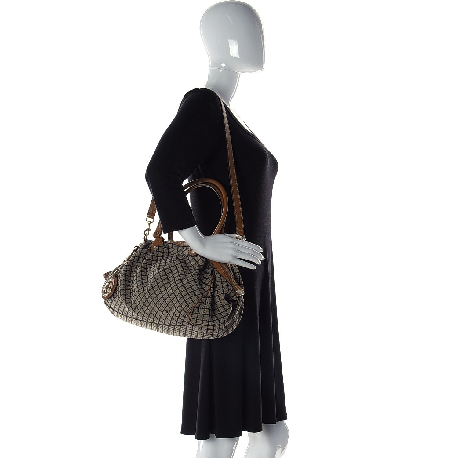Gucci Diamante Medium Sukey Boston Brown 2 of 11