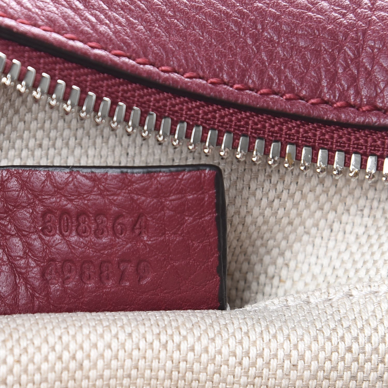 Gucci Pebbled Calfskin Studded Small Soho Disco Bag Soft Burgundy 6 of 10