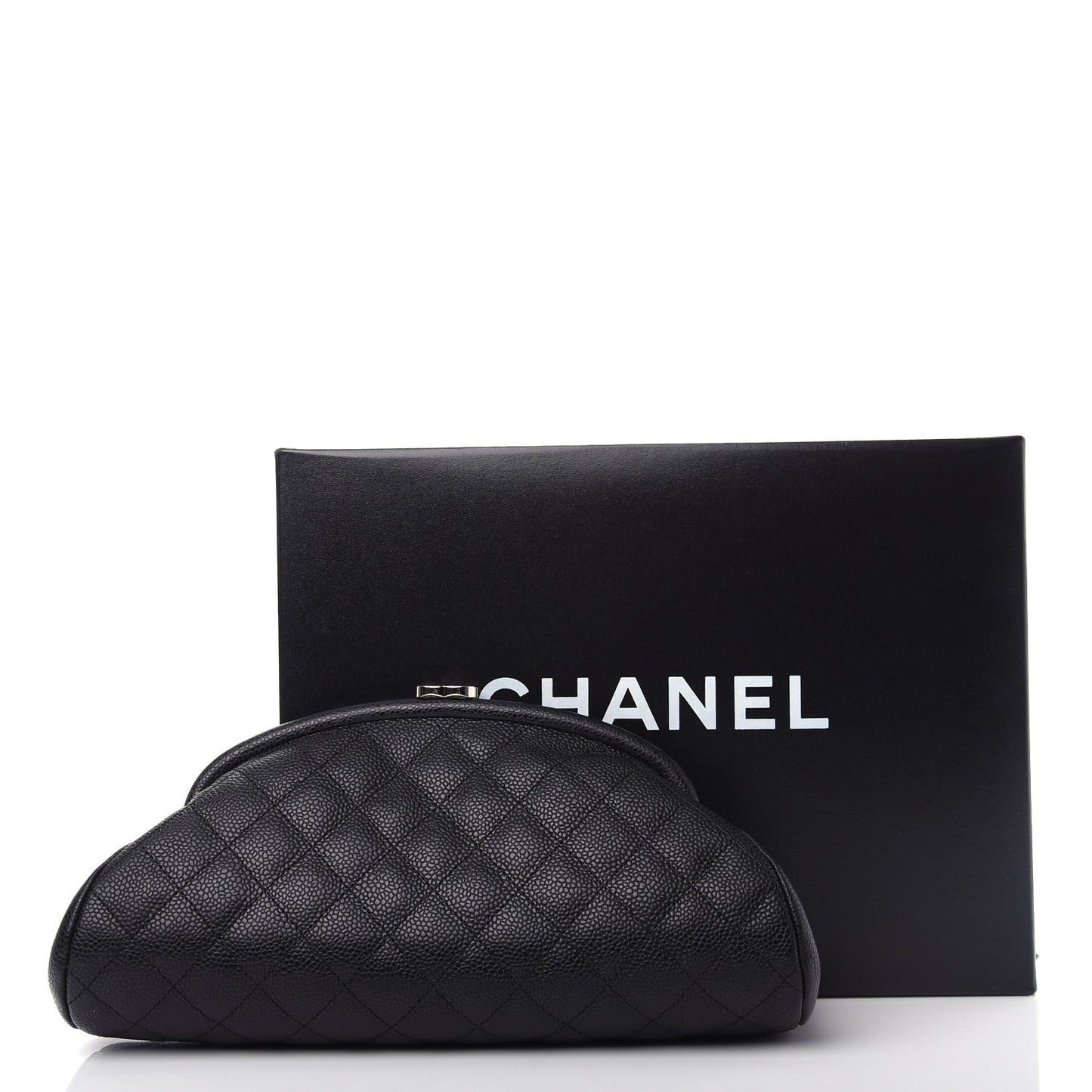 Caviar Quilted Timeless Clutch Black